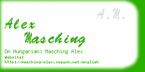 alex masching business card
